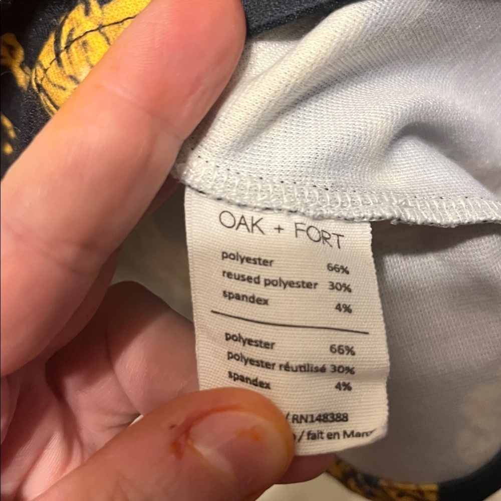 OAK + FORT Black and Gold Floral Dress a185 - Picture 3 of 4